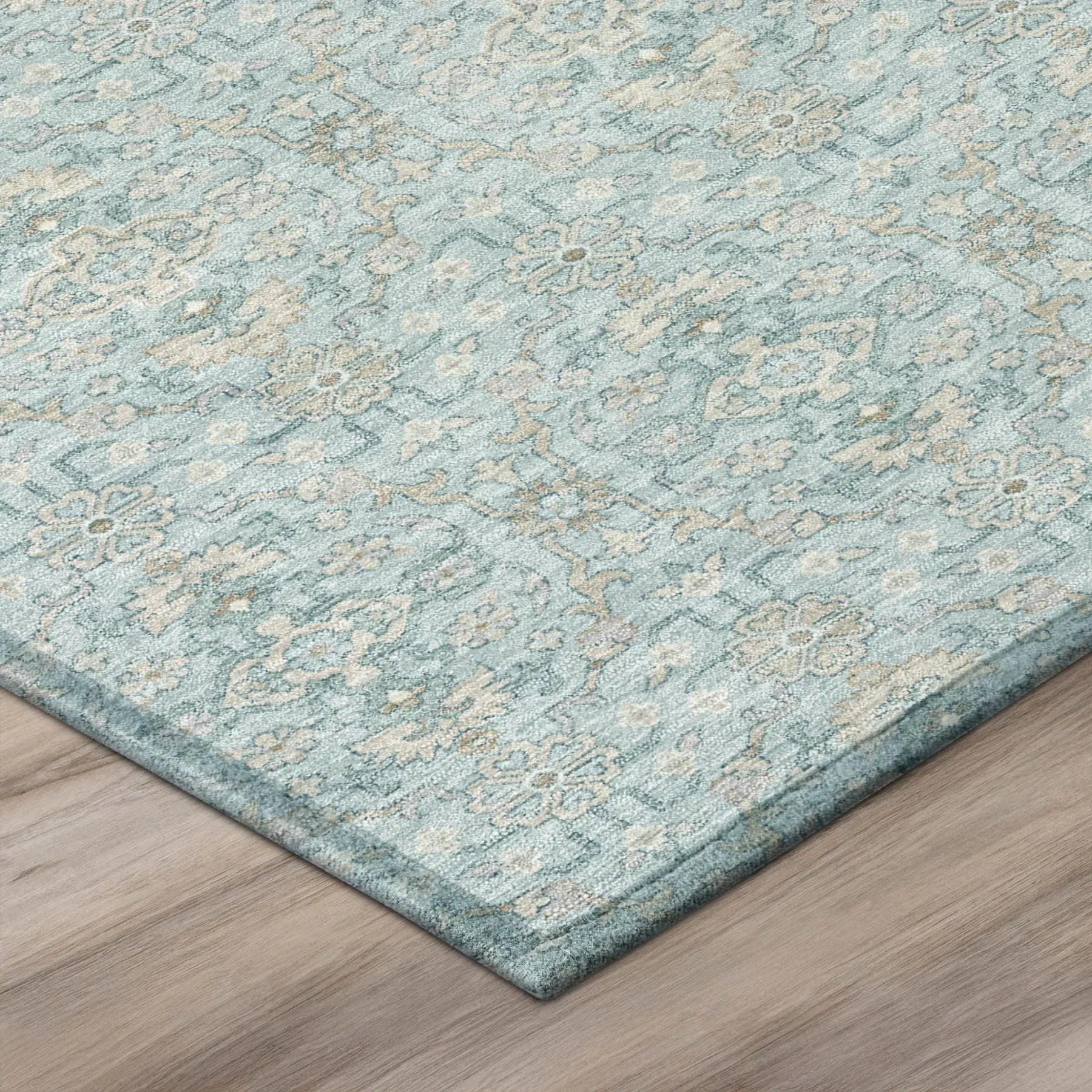3' X 5' Sky Blue And Blue Oriental Washable Indoor Outdoor Area Rug Homeroots Outdoor