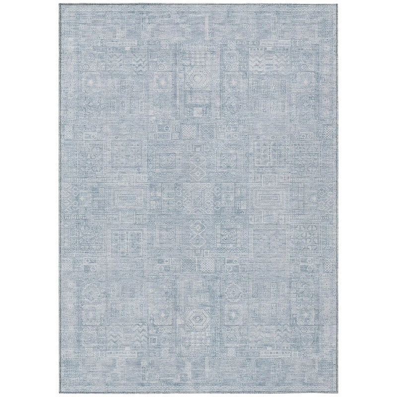 3' X 5' Sky Blue And Blue Oriental Washable Indoor Outdoor Area Rug Homeroots Outdoor