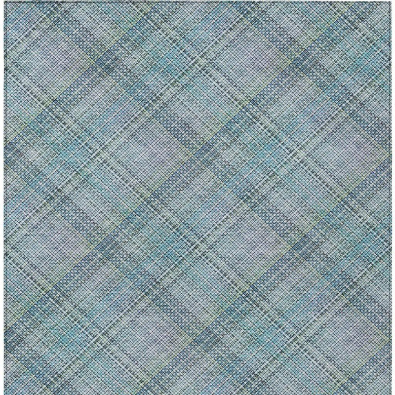 3' X 5' Sky Blue And Blue Plaid Washable Indoor Outdoor Area Rug Homeroots Outdoor