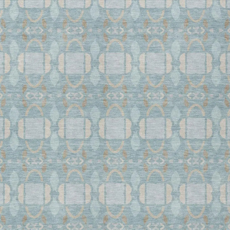 3' X 5' Sky Blue And Blue Striped Washable Indoor Outdoor Area Rug Homeroots Outdoor