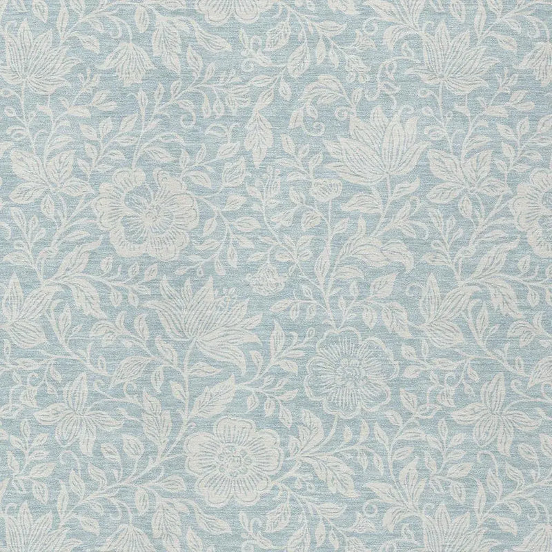 3' X 5' Sky Blue And Ivory Floral Washable Indoor Outdoor Area Rug Homeroots Outdoor