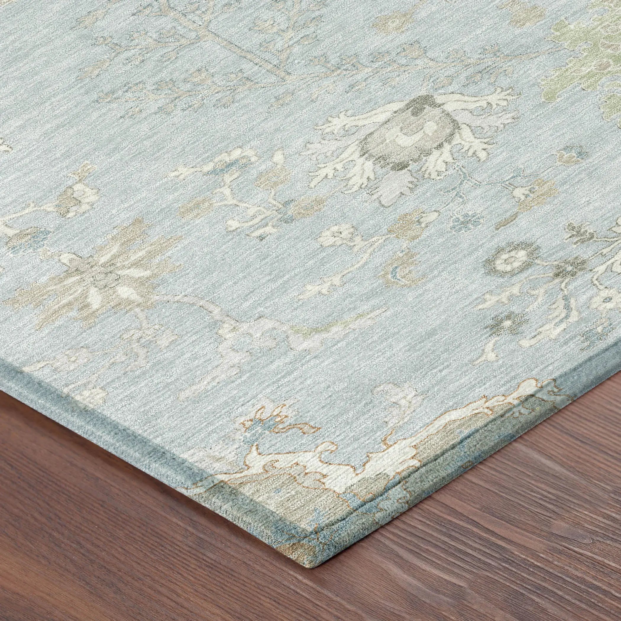 3' X 5' Sky Blue And Ivory Oriental Washable Indoor Outdoor Area Rug Homeroots Outdoor