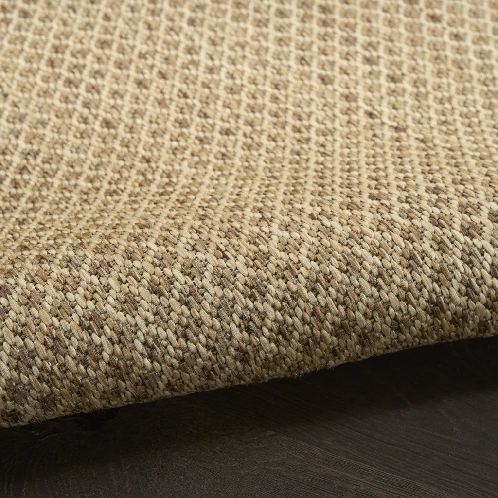 3' X 5' Tan And Brown Geometric Indoor Outdoor Area Rug Homeroots Outdoor