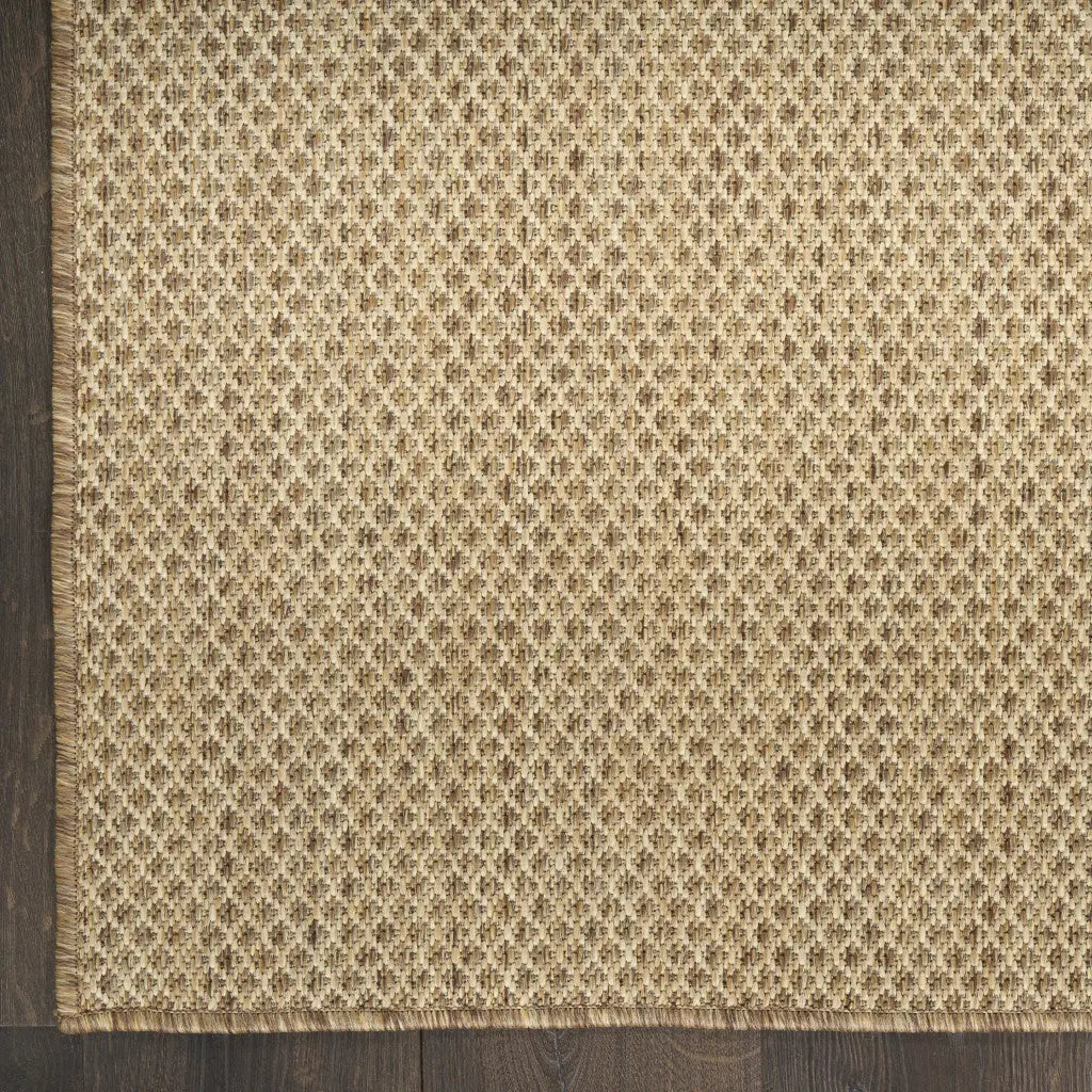 3' X 5' Tan And Brown Geometric Indoor Outdoor Area Rug Homeroots Outdoor