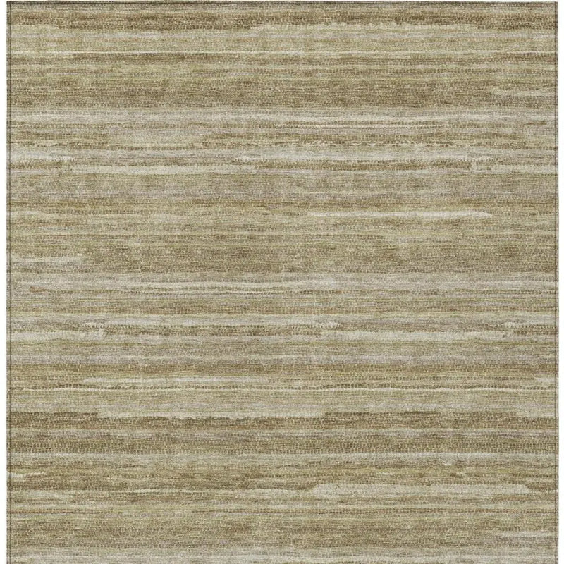 3' X 5' Tan And Brown Striped Washable Indoor Outdoor Area Rug Homeroots Outdoor