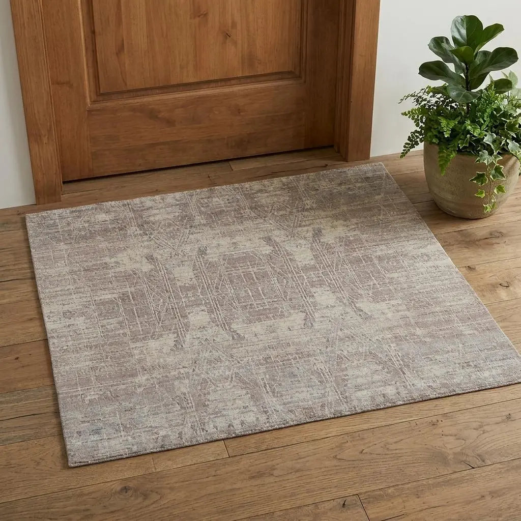 3' X 5' Tan Pink And Gray Abstract Hand Woven Area Rug Homeroots Home Decor