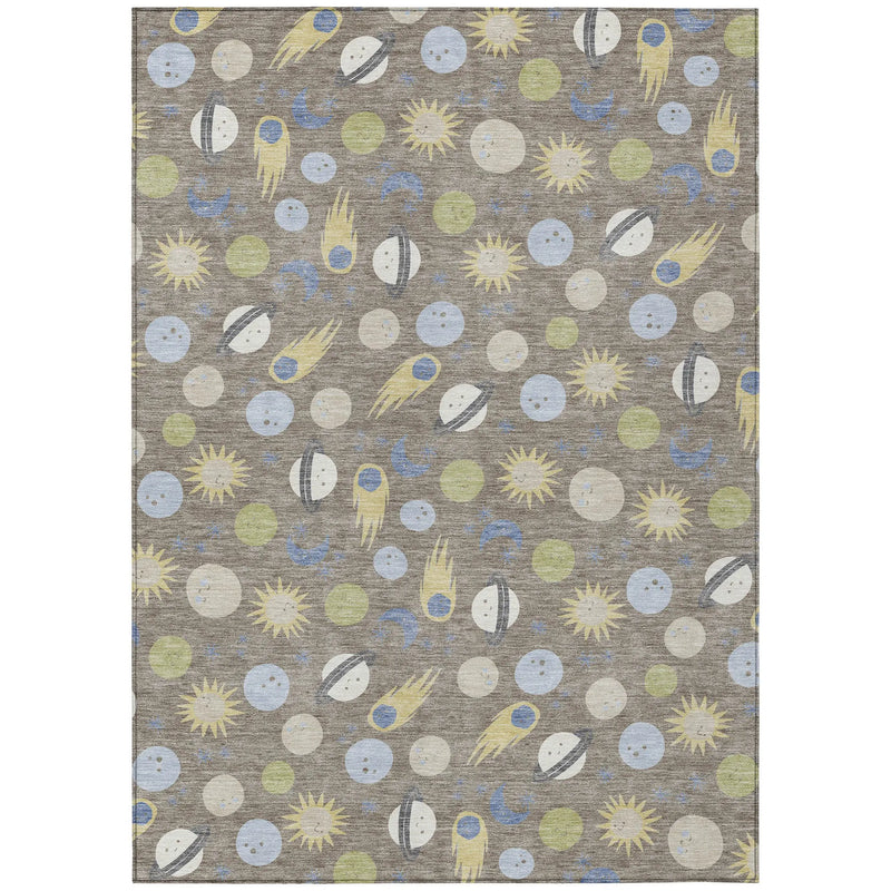 3' X 5' Taupe And Beige Geometric Washable Indoor Outdoor Area Rug Homeroots Outdoor