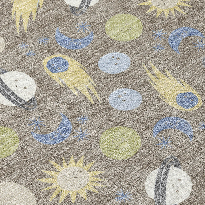 3' X 5' Taupe And Beige Geometric Washable Indoor Outdoor Area Rug Homeroots Outdoor