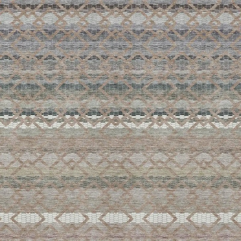 3' X 5' Taupe And Beige Striped Washable Indoor Outdoor Area Rug Homeroots Outdoor