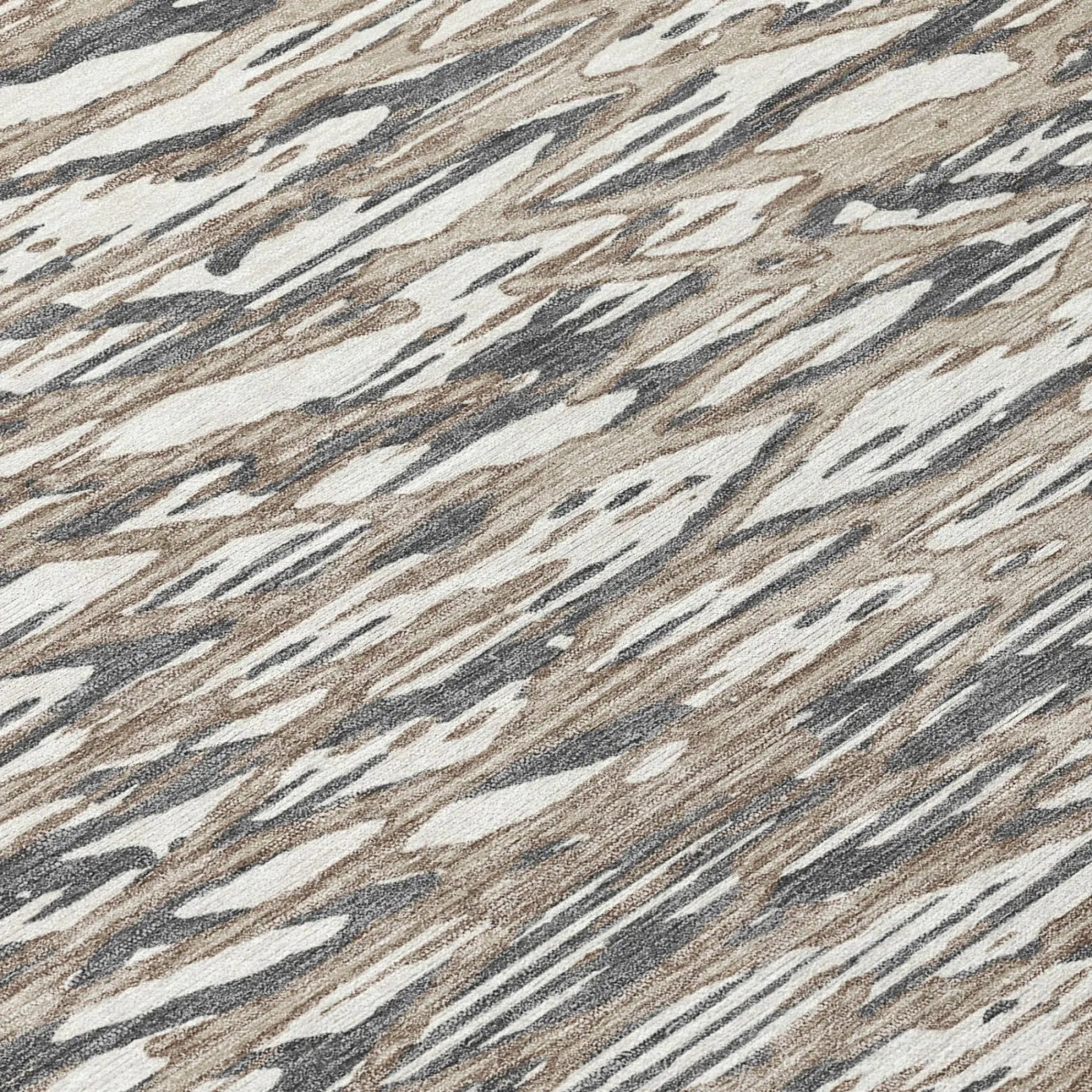 3' X 5' Taupe And Brown Abstract Washable Indoor Outdoor Area Rug Homeroots Outdoor