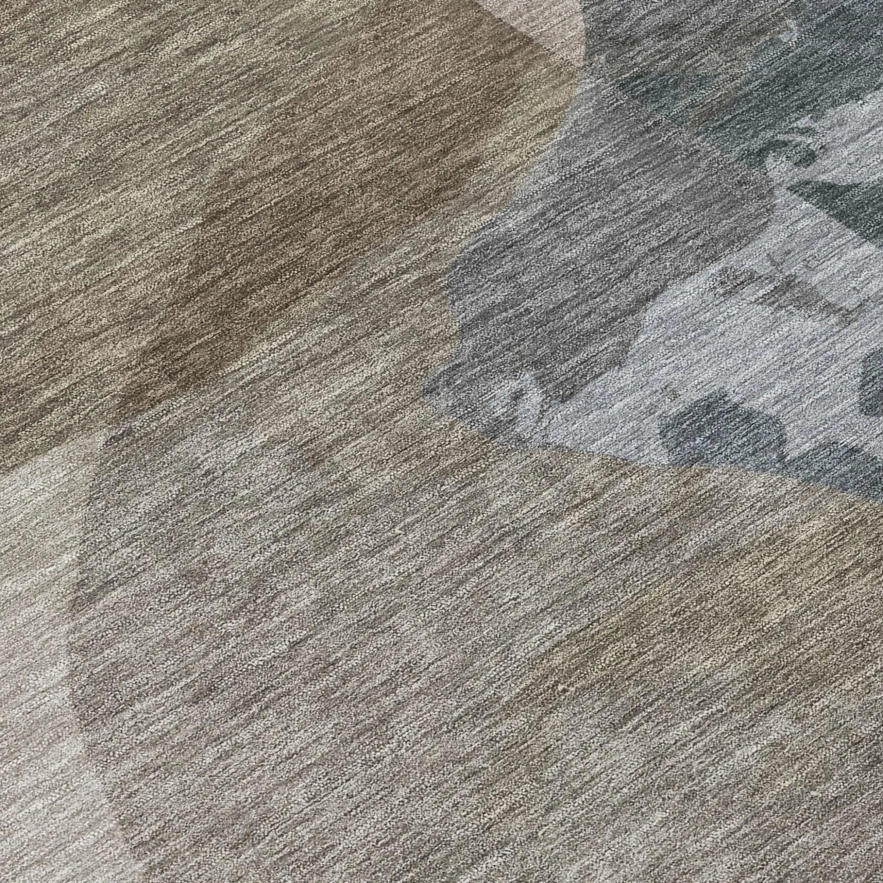 3' X 5' Taupe And Brown Abstract Washable Indoor Outdoor Area Rug Homeroots Outdoor