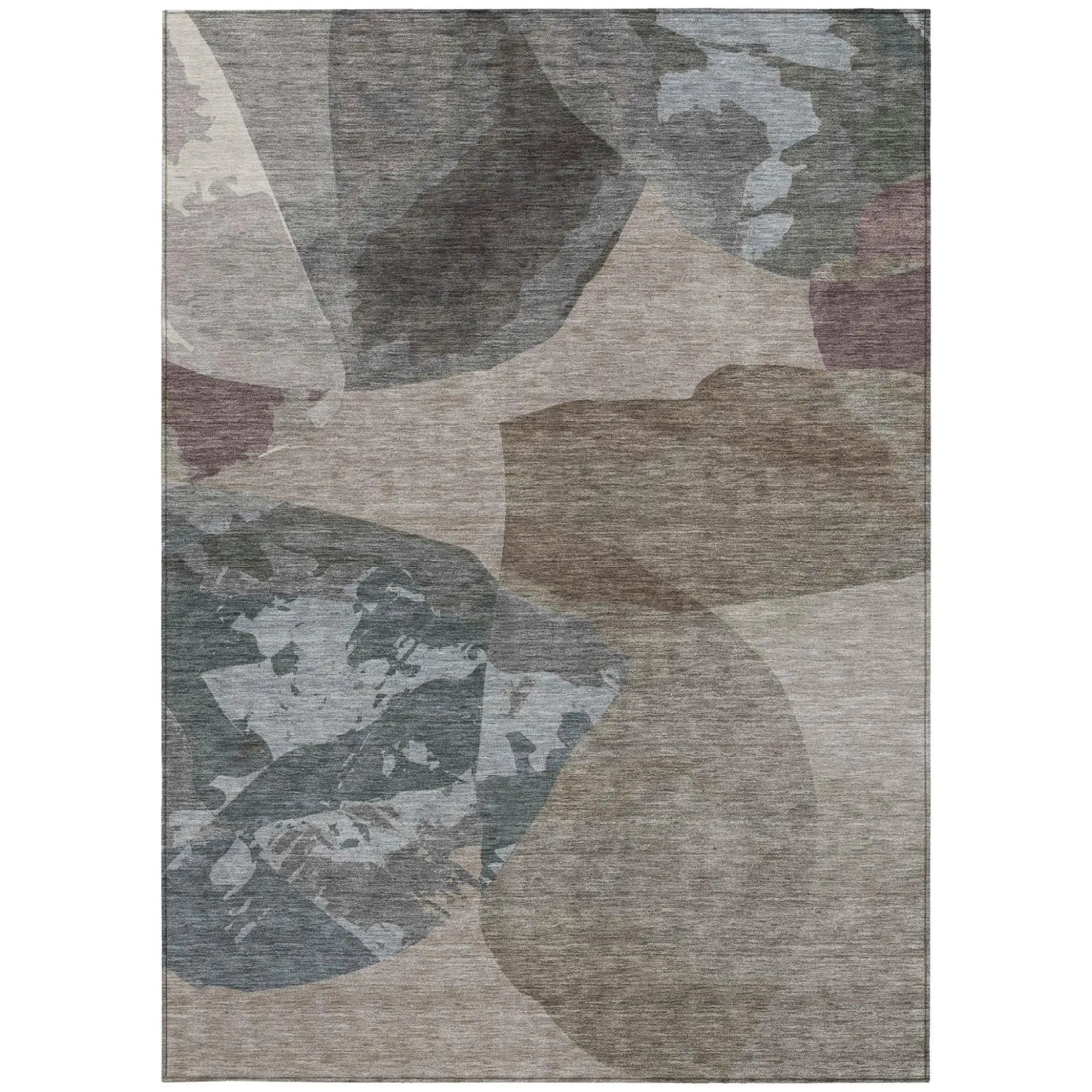3' X 5' Taupe And Brown Abstract Washable Indoor Outdoor Area Rug Homeroots Outdoor