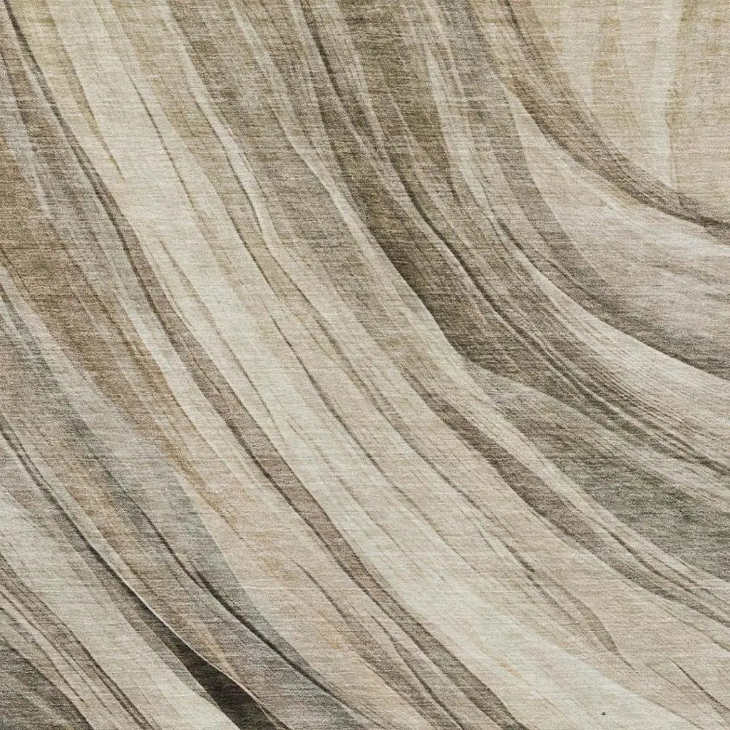 3' X 5' Taupe And Brown Abstract Washable Indoor Outdoor Area Rug Homeroots Outdoor