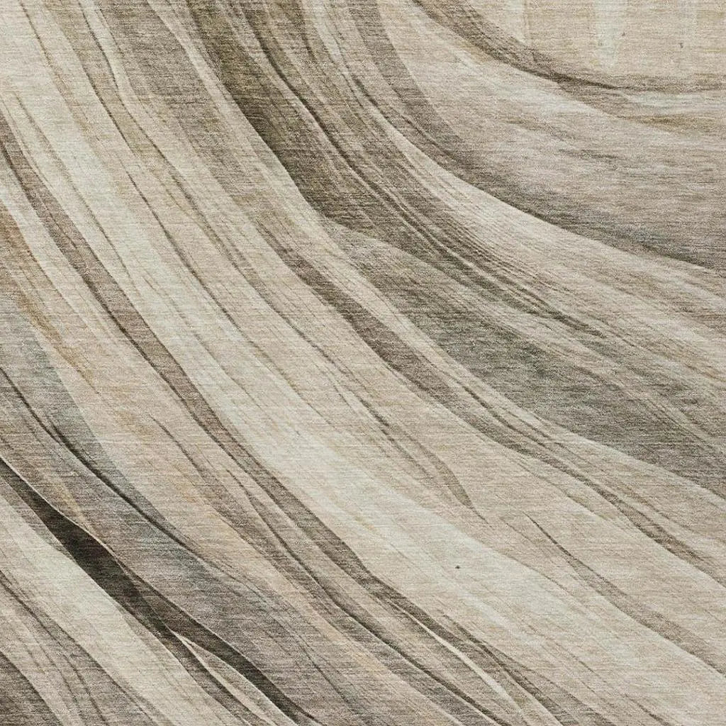 3' X 5' Taupe And Brown Abstract Washable Indoor Outdoor Area Rug Homeroots Outdoor
