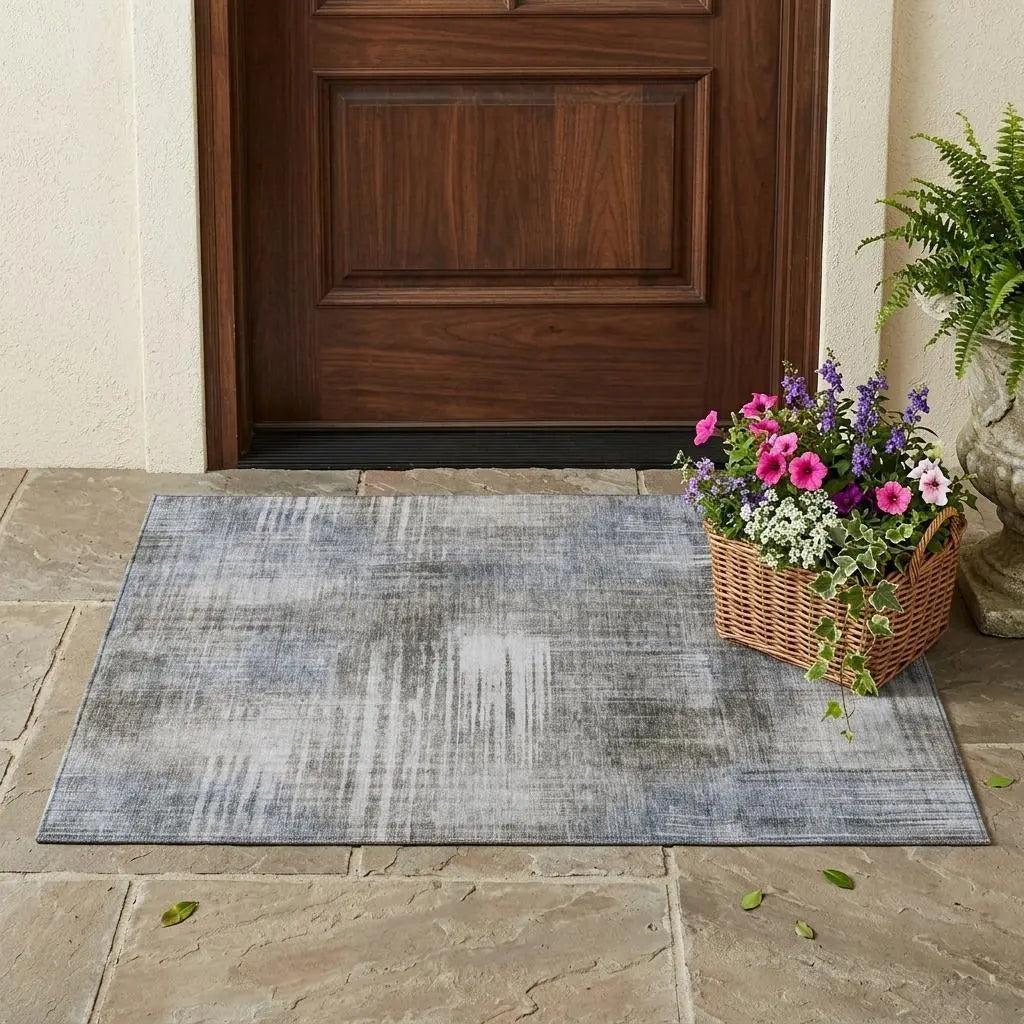 3' X 5' Taupe And Brown Abstract Washable Indoor Outdoor Area Rug Homeroots Outdoor