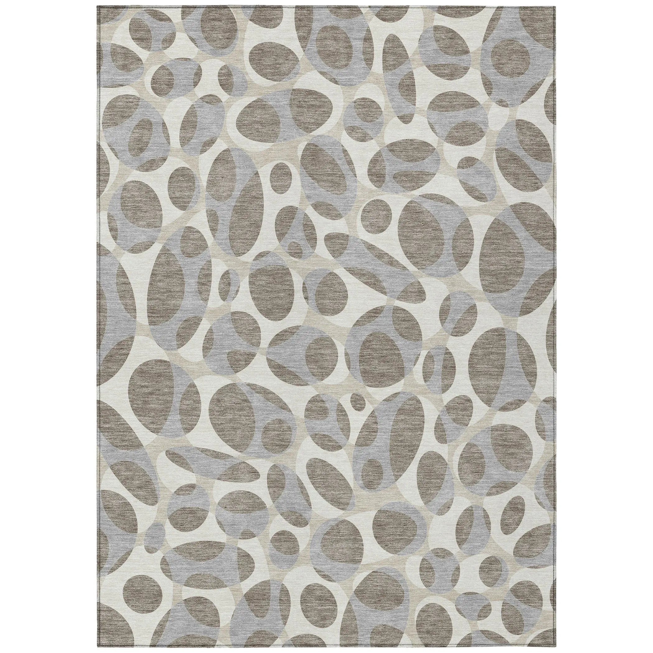3' X 5' Taupe And Brown Abstract Washable Indoor Outdoor Area Rug Homeroots Outdoor