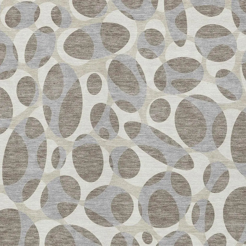 3' X 5' Taupe And Brown Abstract Washable Indoor Outdoor Area Rug Homeroots Outdoor