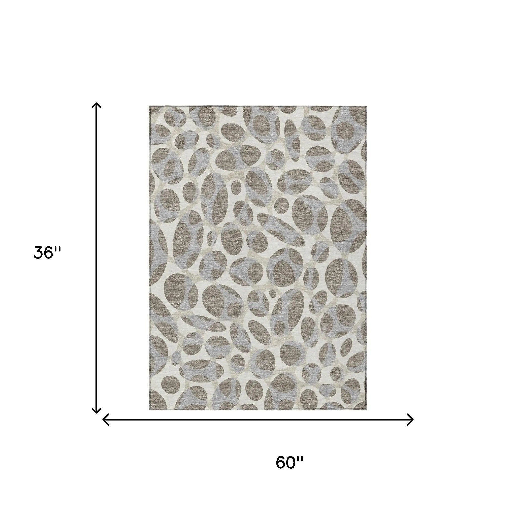 3' X 5' Taupe And Brown Abstract Washable Indoor Outdoor Area Rug Homeroots Outdoor