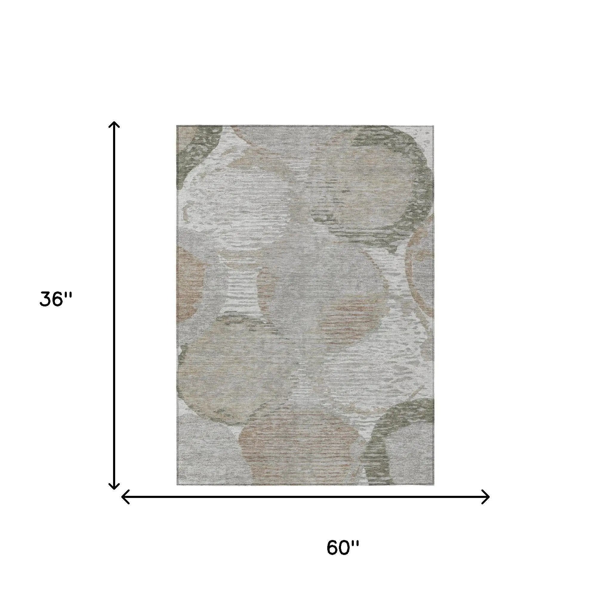 3' X 5' Taupe And Brown Geometric Washable Indoor Outdoor Area Rug Homeroots Outdoor