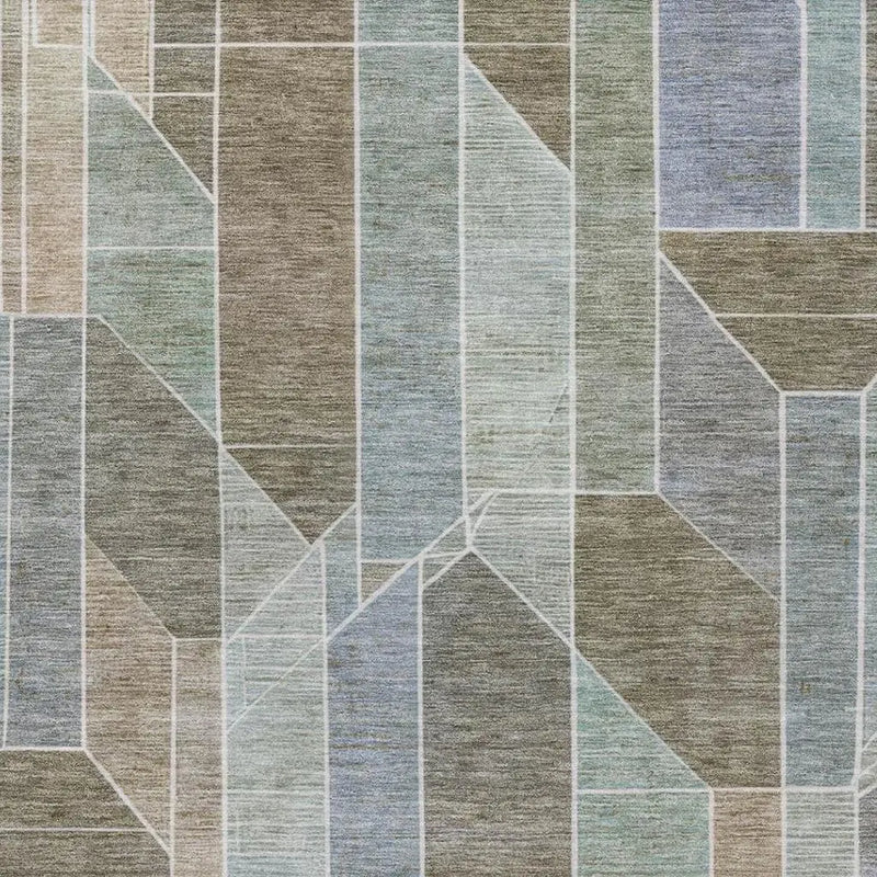 3' X 5' Taupe And Brown Geometric Washable Indoor Outdoor Area Rug Homeroots Outdoor
