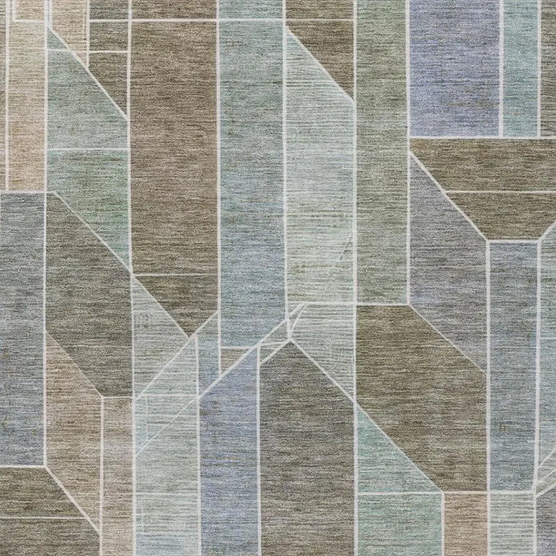 3' X 5' Taupe And Brown Geometric Washable Indoor Outdoor Area Rug Homeroots Outdoor