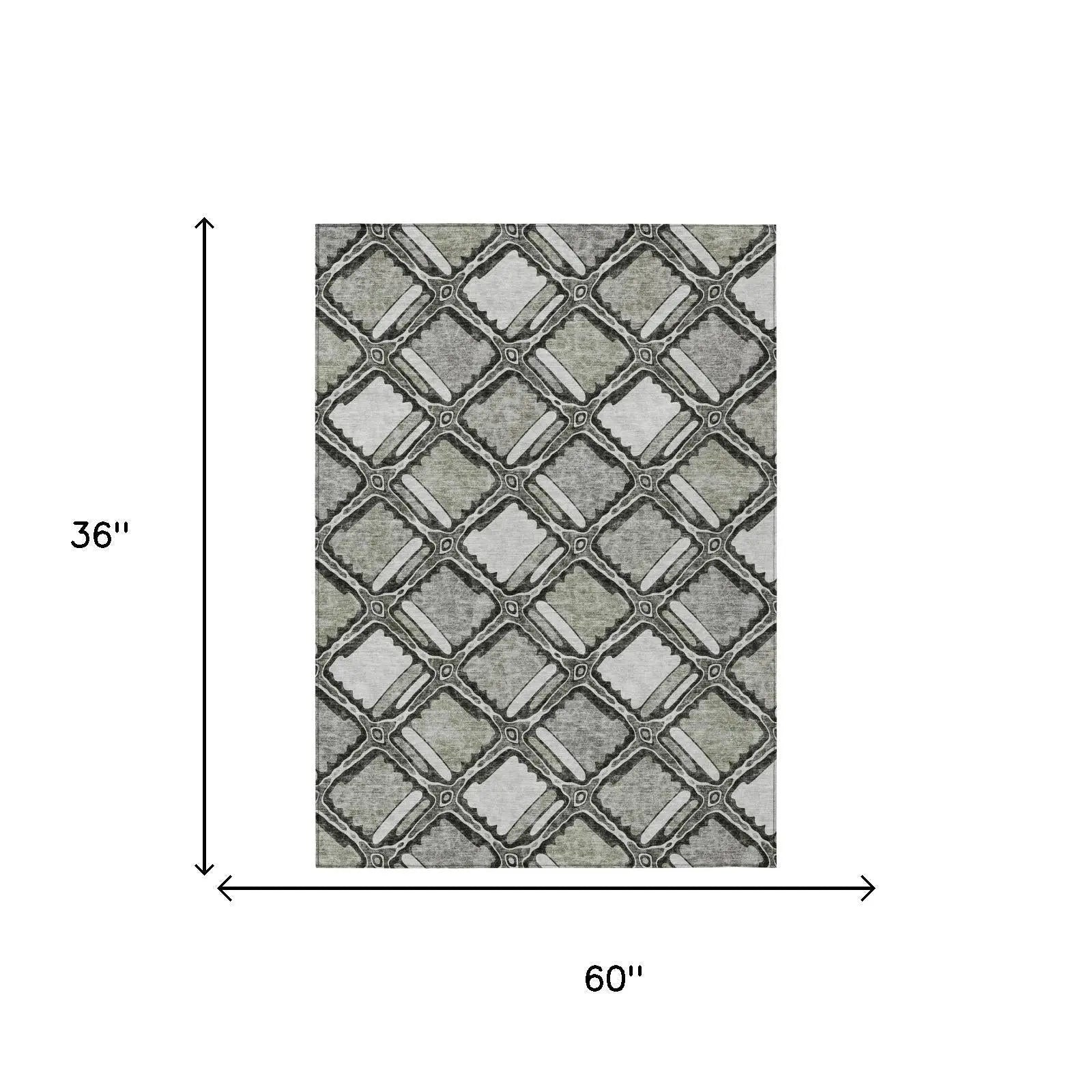 3' X 5' Taupe And Brown Geometric Washable Indoor Outdoor Area Rug Homeroots Outdoor