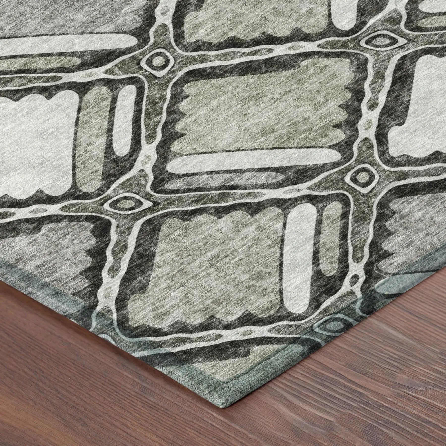 3' X 5' Taupe And Brown Geometric Washable Indoor Outdoor Area Rug Homeroots Outdoor