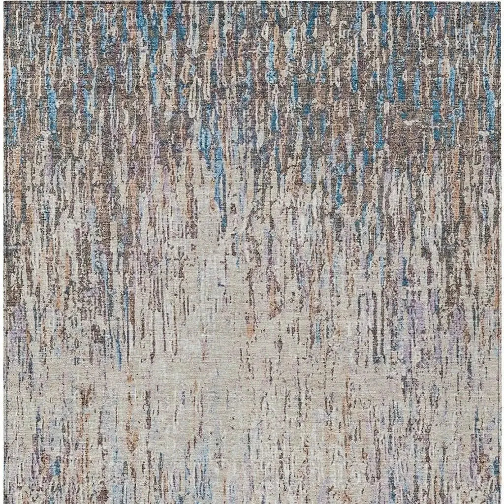 3' X 5' Taupe And Brown Striped Washable Indoor Outdoor Area Rug Homeroots Outdoor