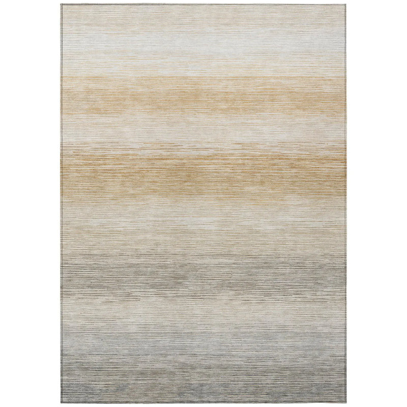 3' X 5' Taupe And Brown Striped Washable Indoor Outdoor Area Rug Homeroots Outdoor
