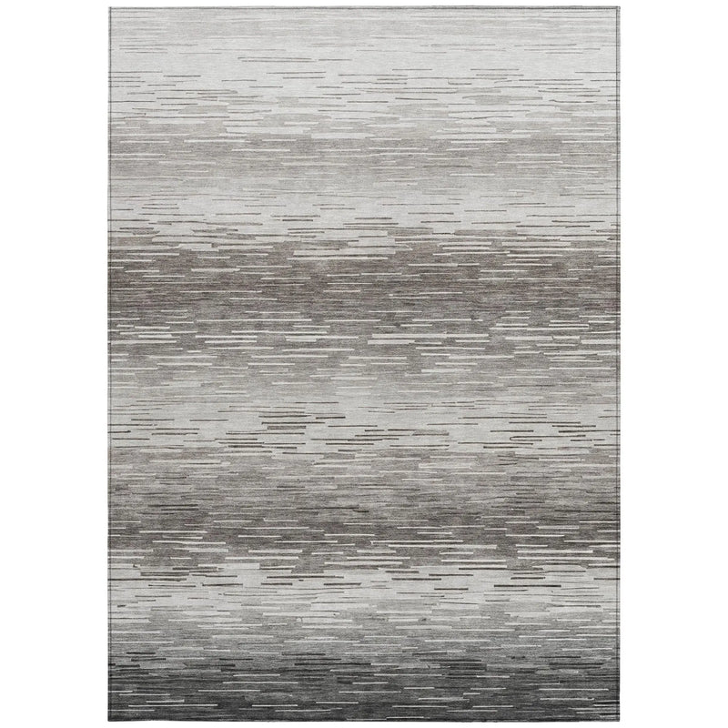 3' X 5' Taupe And Brown Striped Washable Indoor Outdoor Area Rug Homeroots Outdoor