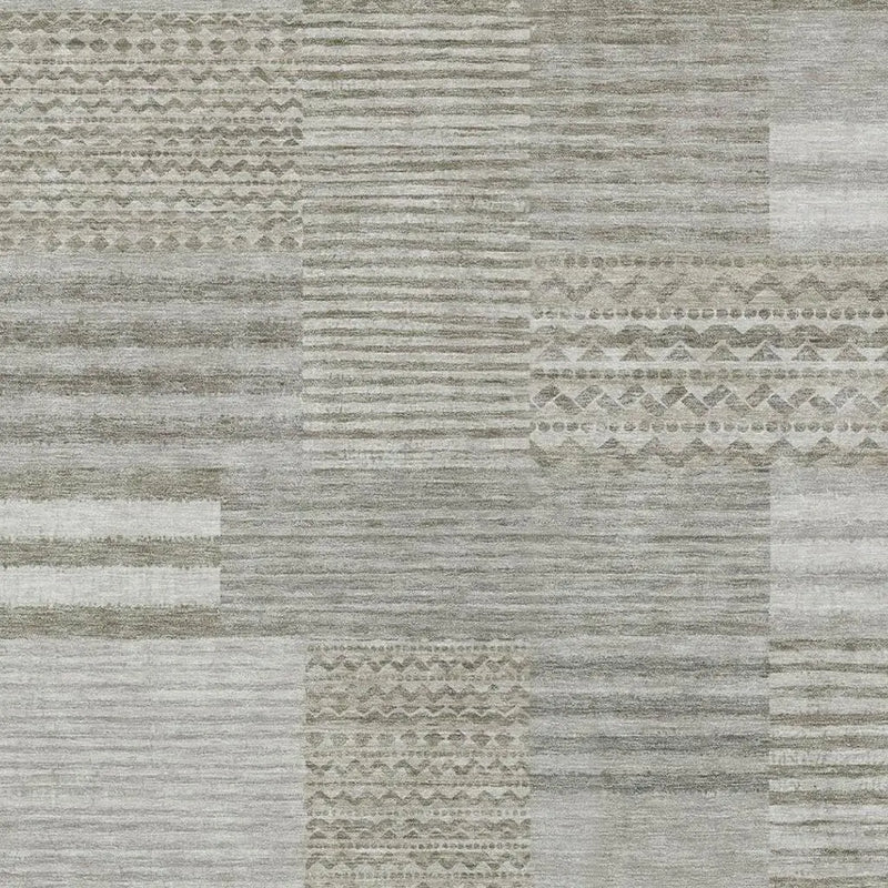 3' X 5' Taupe And Brown Striped Washable Indoor Outdoor Area Rug Homeroots Outdoor