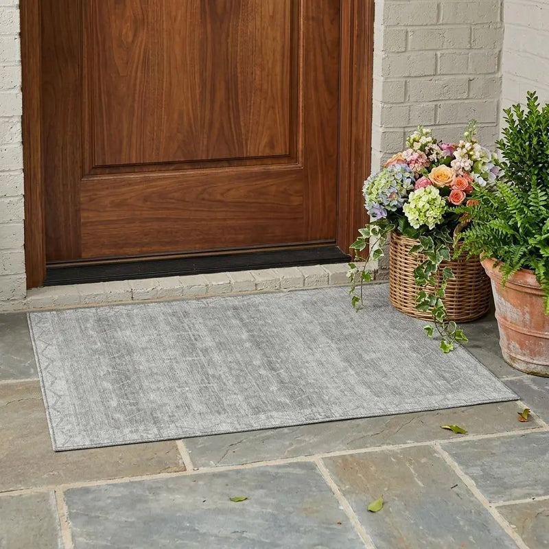 3' X 5' Taupe And Brown Tribal Washable Indoor Outdoor Area Rug Homeroots Outdoor