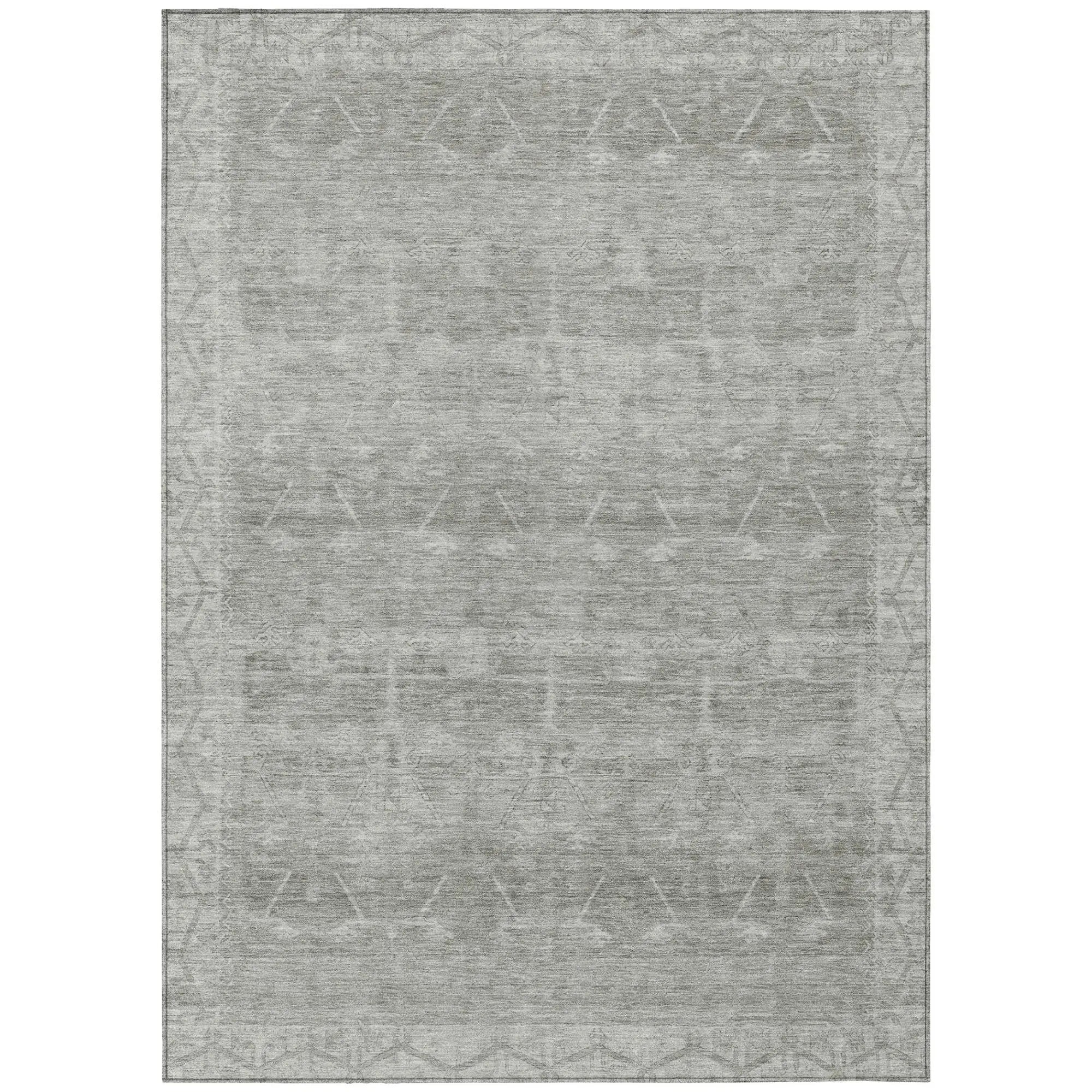 3' X 5' Taupe And Brown Tribal Washable Indoor Outdoor Area Rug Homeroots Outdoor