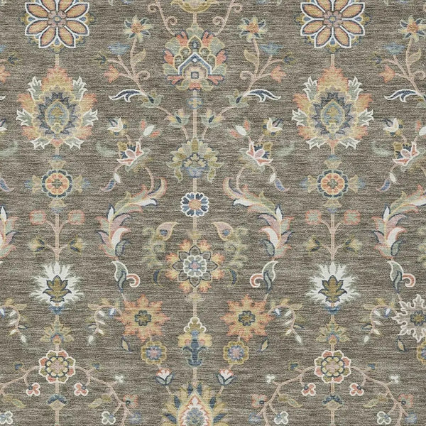 3' X 5' Taupe And Denim Blue Abstract Washable Indoor Outdoor Area Rug Homeroots Outdoor