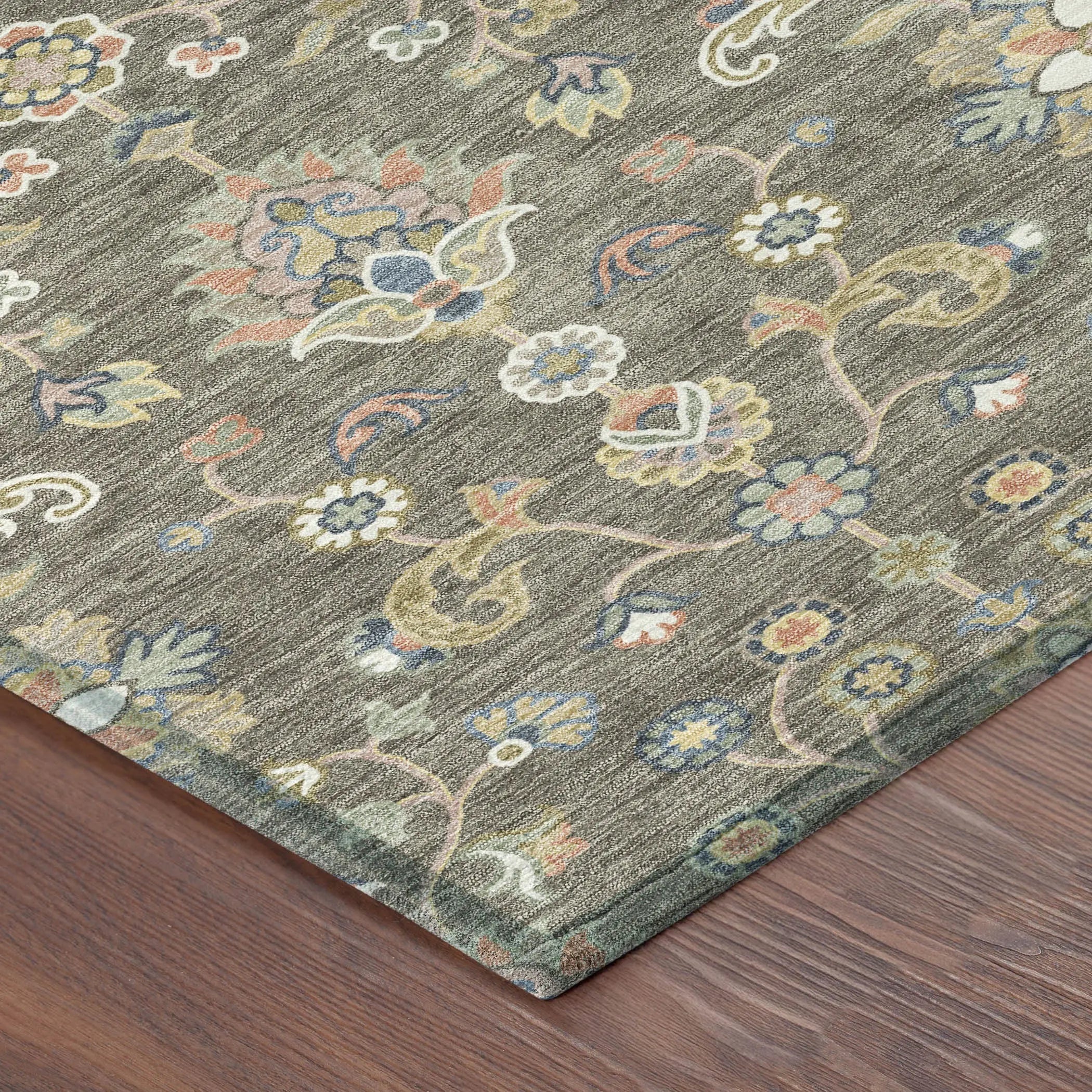 3' X 5' Taupe And Denim Blue Abstract Washable Indoor Outdoor Area Rug Homeroots Outdoor