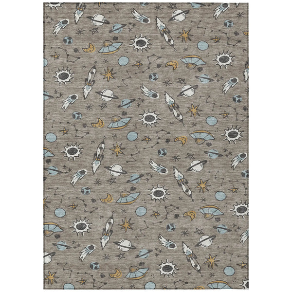 3' X 5' Taupe And Gray Animal Print Washable Indoor Outdoor Area Rug Homeroots Outdoor