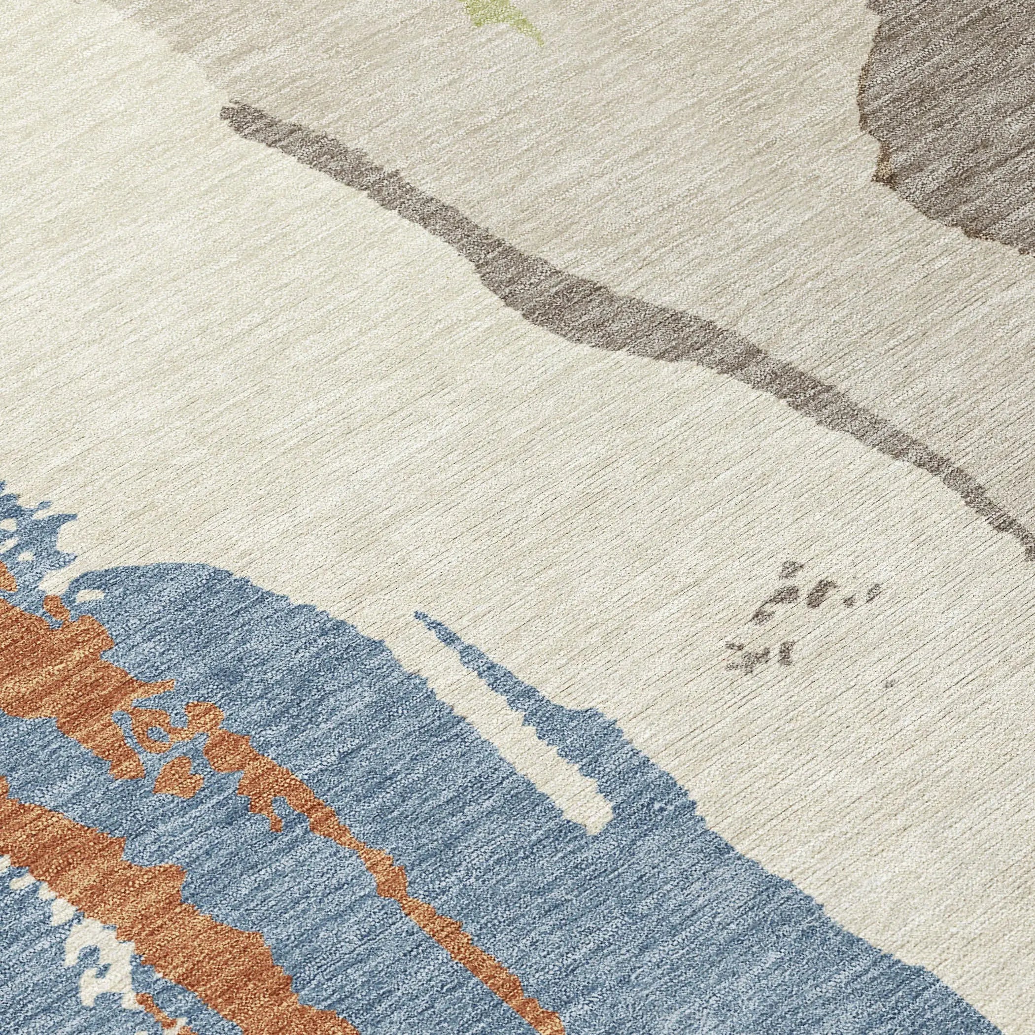 3' X 5' Taupe And Ivory Abstract Washable Indoor Outdoor Area Rug Homeroots Outdoor