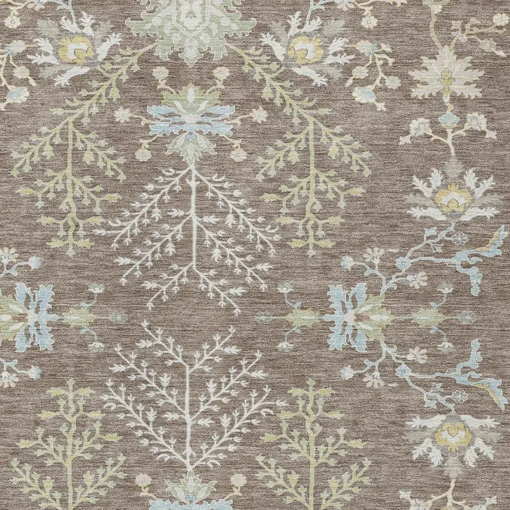 3' X 5' Taupe And Ivory Oriental Washable Indoor Outdoor Area Rug Homeroots Outdoor