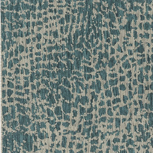 3' X 5' Teal Blue Abstract Indoor Outdoor Area Rug Homeroots Outdoor