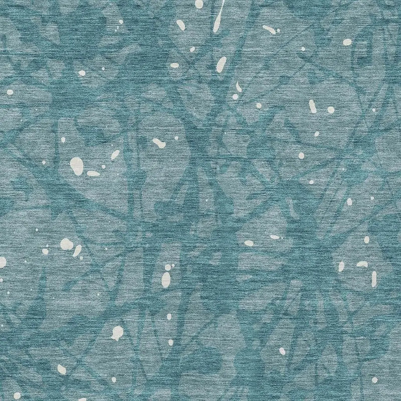 3' X 5' Teal Blue And Aqua Abstract Washable Indoor Outdoor Area Rug Homeroots Outdoor