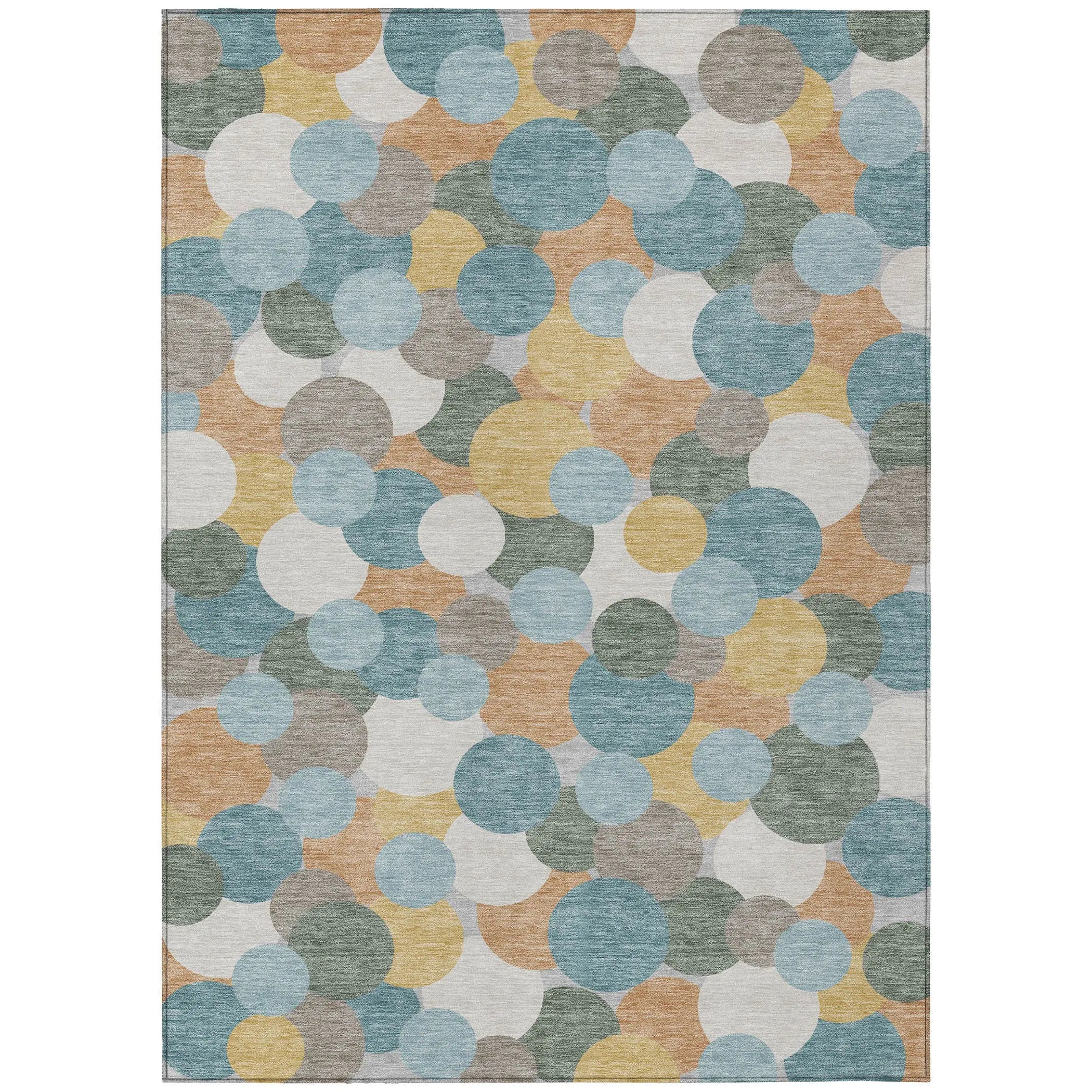 3' X 5' Teal Blue And Aqua Geometric Washable Indoor Outdoor Area Rug Homeroots Outdoor