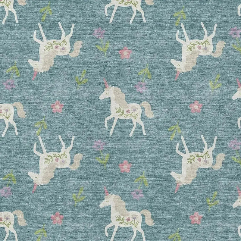 3' X 5' Teal Blue And Beige Floral Washable Indoor Outdoor Area Rug Homeroots Outdoor
