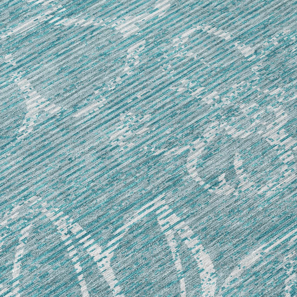 3' X 5' Teal Blue And Blue Floral Washable Indoor Outdoor Area Rug Homeroots Outdoor