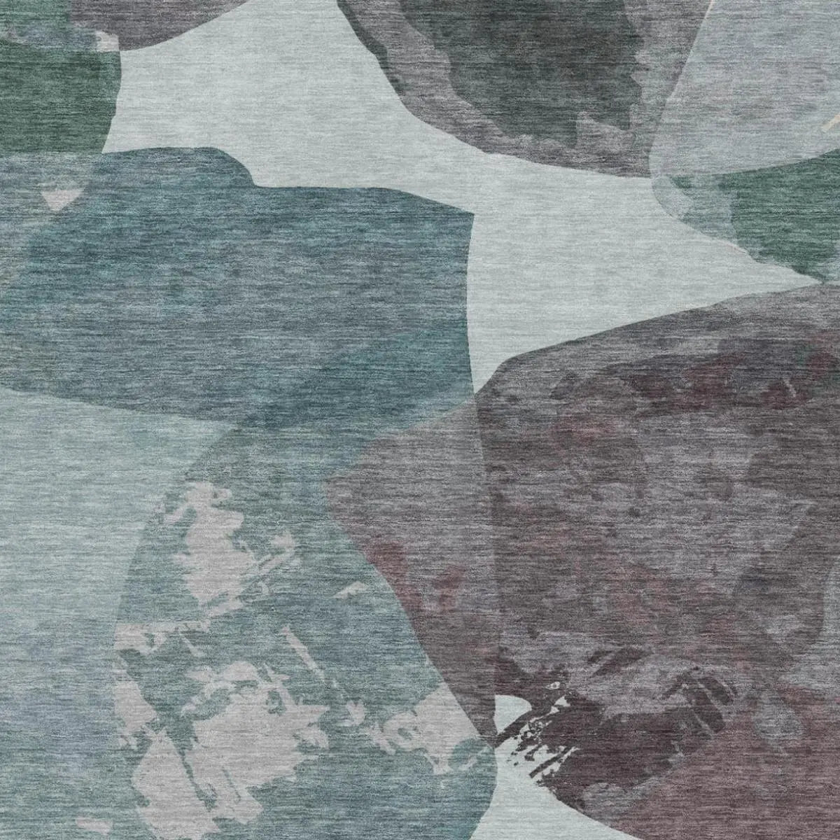3' X 5' Teal Blue And Graphite Abstract Washable Indoor Outdoor Area Rug Homeroots Outdoor