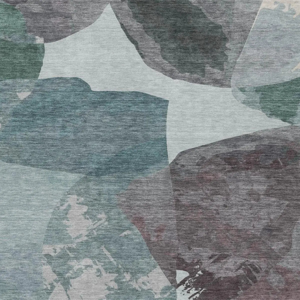 3' X 5' Teal Blue And Graphite Abstract Washable Indoor Outdoor Area Rug Homeroots Outdoor
