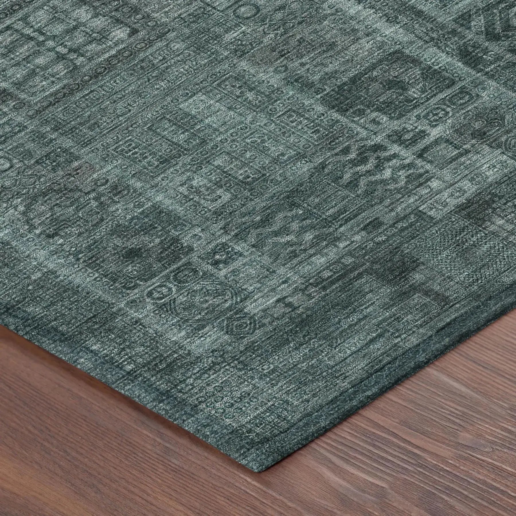 3' X 5' Teal Blue And Graphite Oriental Washable Indoor Outdoor Area Rug Homeroots Outdoor