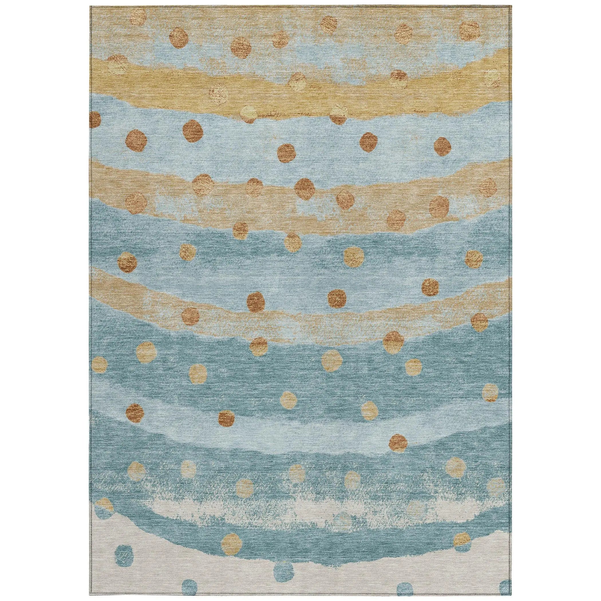 3' X 5' Teal Blue And Graphite Striped Washable Indoor Outdoor Area Rug Homeroots Outdoor