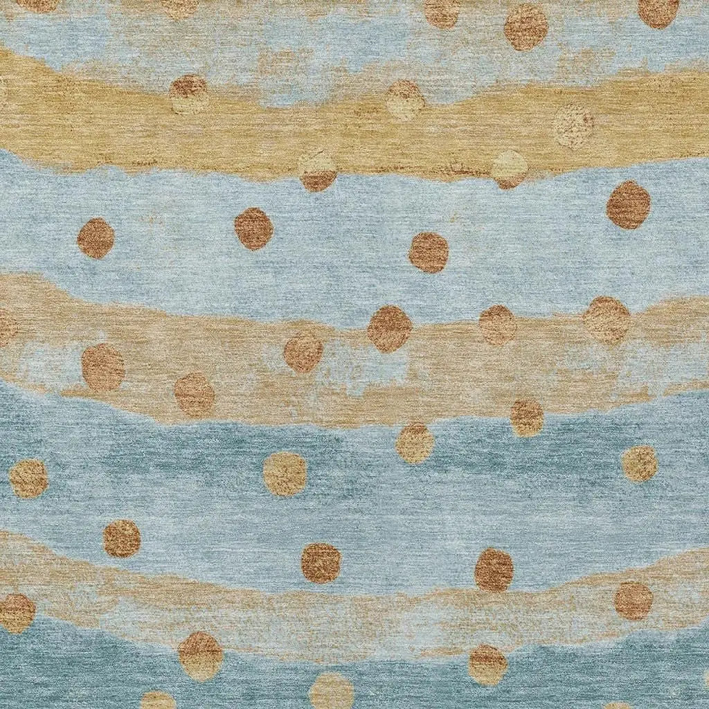 3' X 5' Teal Blue And Graphite Striped Washable Indoor Outdoor Area Rug Homeroots Outdoor