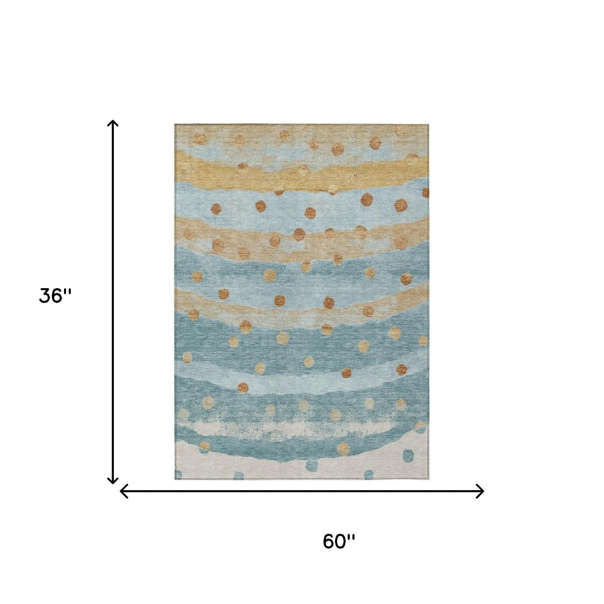 3' X 5' Teal Blue And Graphite Striped Washable Indoor Outdoor Area Rug Homeroots Outdoor
