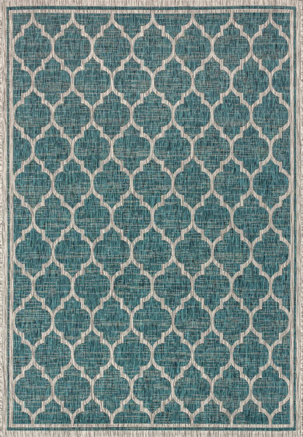 3' X 5' Teal Blue And Gray Geometric Indoor Outdoor Area Rug Homeroots Outdoor